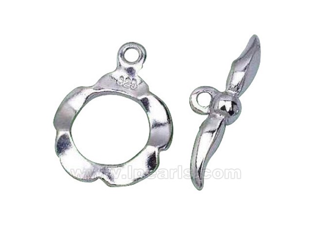 5pcs unique 15mm 925 sterling silver jewelry toggle clasp