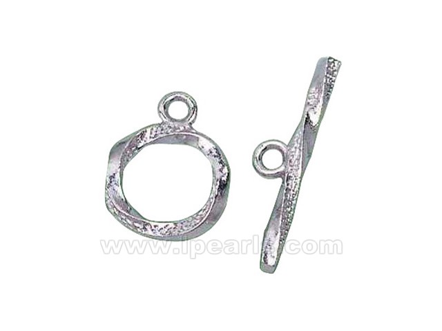 5pcs spiral shape 925 sterling silver toggle clasp