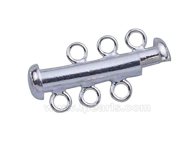 5pcs three rows 4*20mm 925 sterling silver column clasp