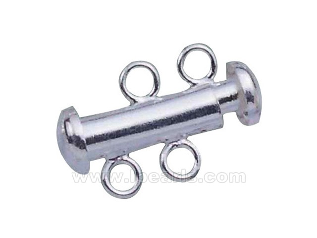 5pcs double rows 4*12mm 925 sterling silver column clasp