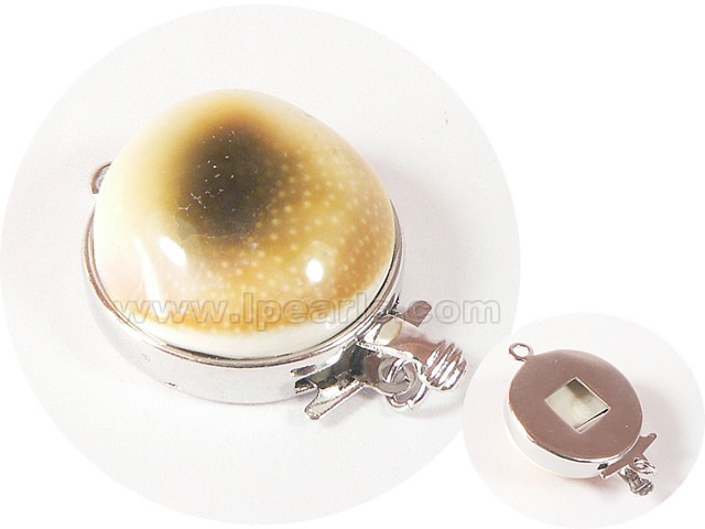 2cm 1 row yellow round shape trumpet shell clasp
