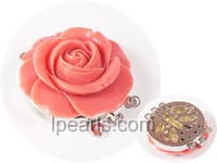 3.5cm 3 rows red flower shape colophony clasp