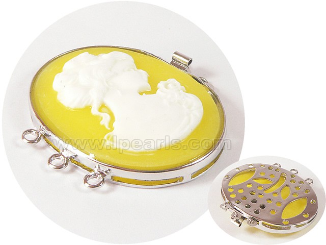 3.5*4.5cm 3 rows yellow colophony clasp with design