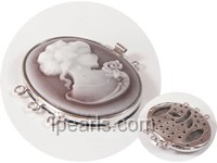3.5*4.5cm 3 rows wine red colophony clasp with design