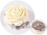 3.5cm 3 rows white rose shape colophony clasp