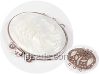 3.5*4.5cm elegant 3 rows white oval colophony clasp