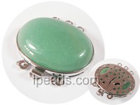 2.5*3.5cm elegant green oval jade clasp