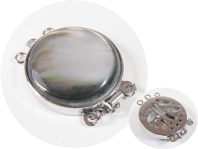 3.5cm attractive black round shell clasp