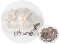 3.5cm attractive flower carved shell clasp