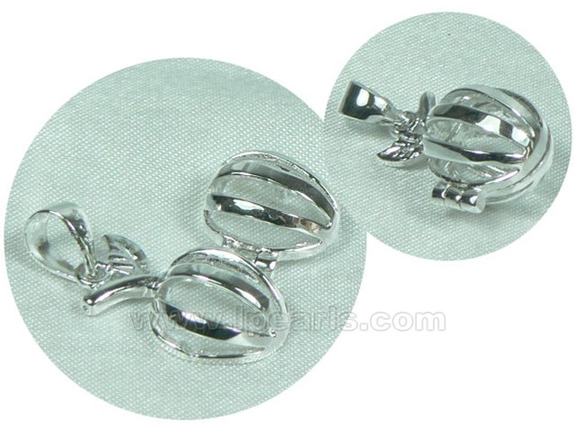 5pcs apple shape sterling silver wish pearl pendant accessories
