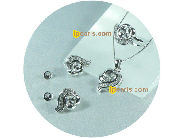 sterling pendant earrings and rings mountings with zircon