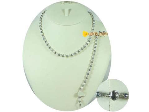 wholesale white and black pearl necklace set