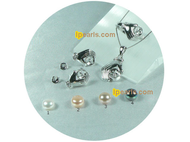 wholesale sterling pendant,earrings and rings with bread pearl