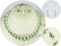 wholesale 6-7mm white potato pearl necklace and earrings