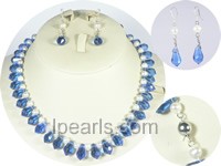 6-7mm white potato pearl necklace and earrings