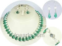 6-7mm white potato pearl necklace and earrings on wholesale