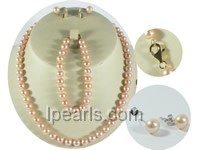 wholesale 7-8mm pink round freshwater pearl sets