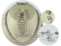 wholesale 7-8mm purple round freshwater pearl sets