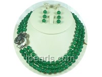 royal 8mm bright green jade necklace and earrings jewelry sets