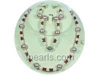 12mm purple round shell pearl jewelry set