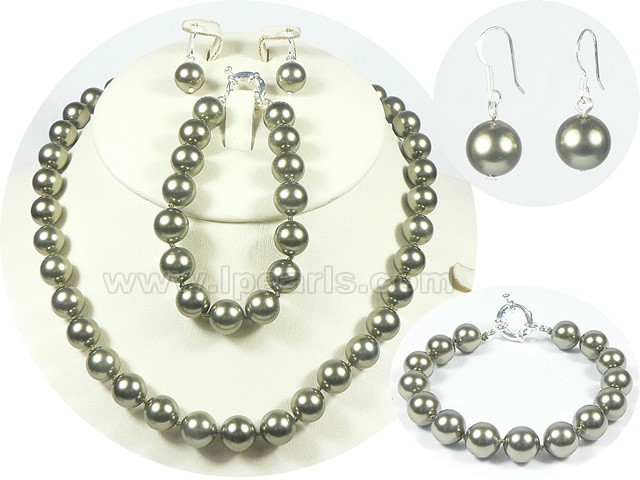 10mm olive shell pearl set