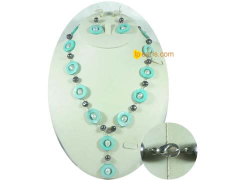 20mm shell pearl jewelry necklace and earrings set