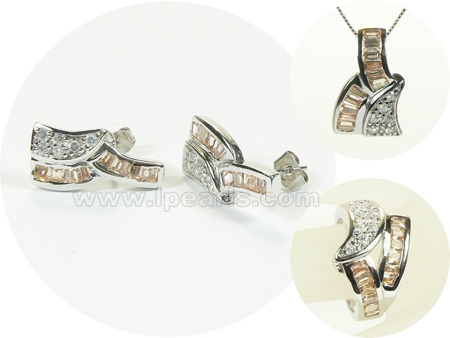 yellow rhodium plated sterling silver set
