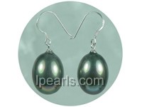 egg shape14*18mm peacock color shell pearl earrings