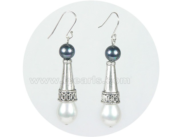 8mm and 10*15mm shell pearl earrings