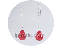 wholesale 10*14mm red teardrop shell pearl dangle earrings
