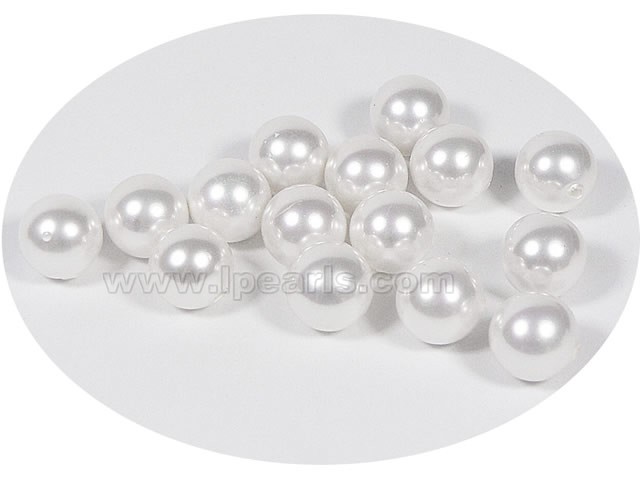 5pcs 10mm white round shape shell pearl beads on wholesale