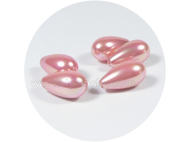 5PCS 10*18mm deep red tear-drop shell pearl beads