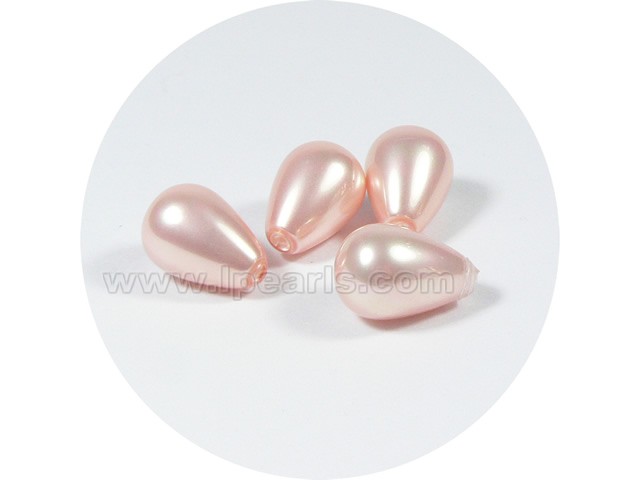 5PCS 10*15mm deep pink tear-drop shell pearl beads
