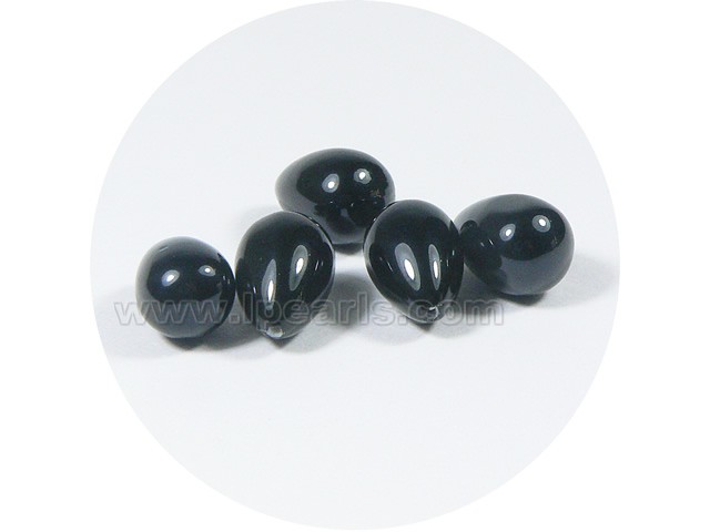5PCS 10*15mm black tear-drop shell pearl beads