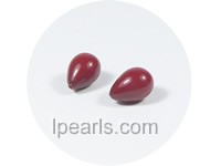 5PCS 8*10mm red tear-drop shell pearl beads