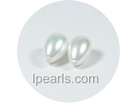 5PCS 8*10mm white tear-drop shell pearl beads