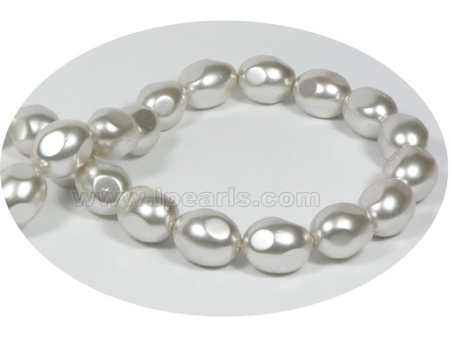 12*16mm creamy baroque nugget shape shell pearl strand on wholes