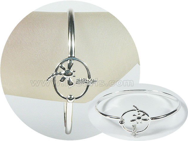 charming dragonfly shape 925 sterling silver bracelet
