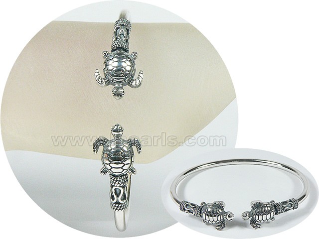 charming turtle shape 925 sterling silver bracelet