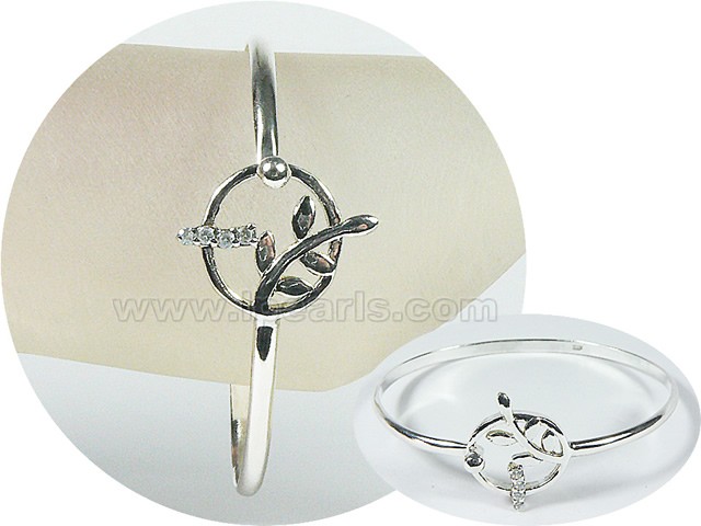charming sprout shape 925 sterling silver bracelet