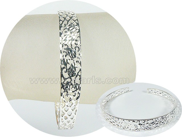 charming net shape 925 sterling silver bracelet