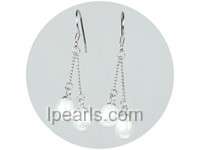 6*9mm white teardrop shell pearls dangling earring