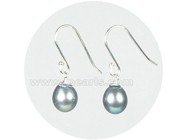 8-9mm white teardrop freshwwater pearl dangling earrings