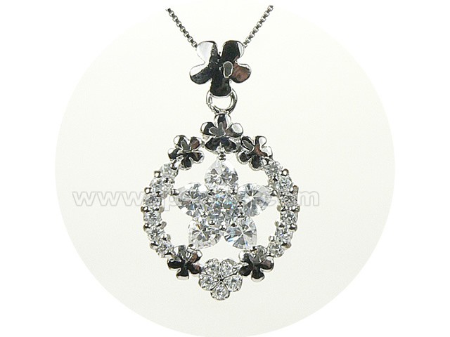 wholesale 19*29mm rhodium plated sterling silver pendant