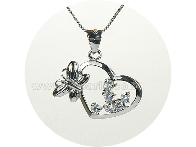 21*23mm sterling silver rhodium plated pendant