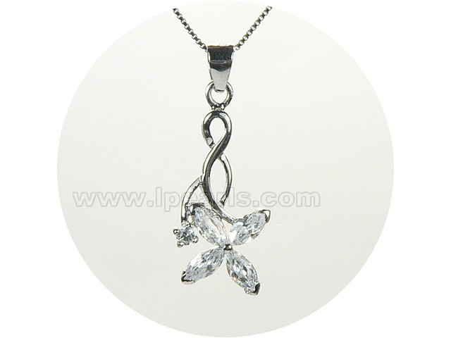 13*25mm sterling silver rhodium plated pendant