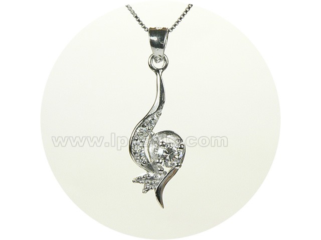 12*30mm sterling silver rhodium plated pendant