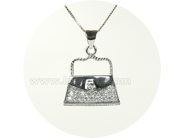 20*28mm sterling silver rhodium plated pendant wholesale