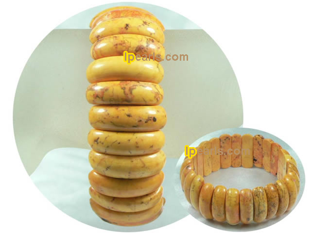 yellow color turquoise stretch bracele on wholesale