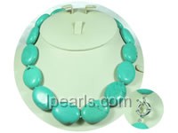 green 21*28mm oval natural turquoise necklace